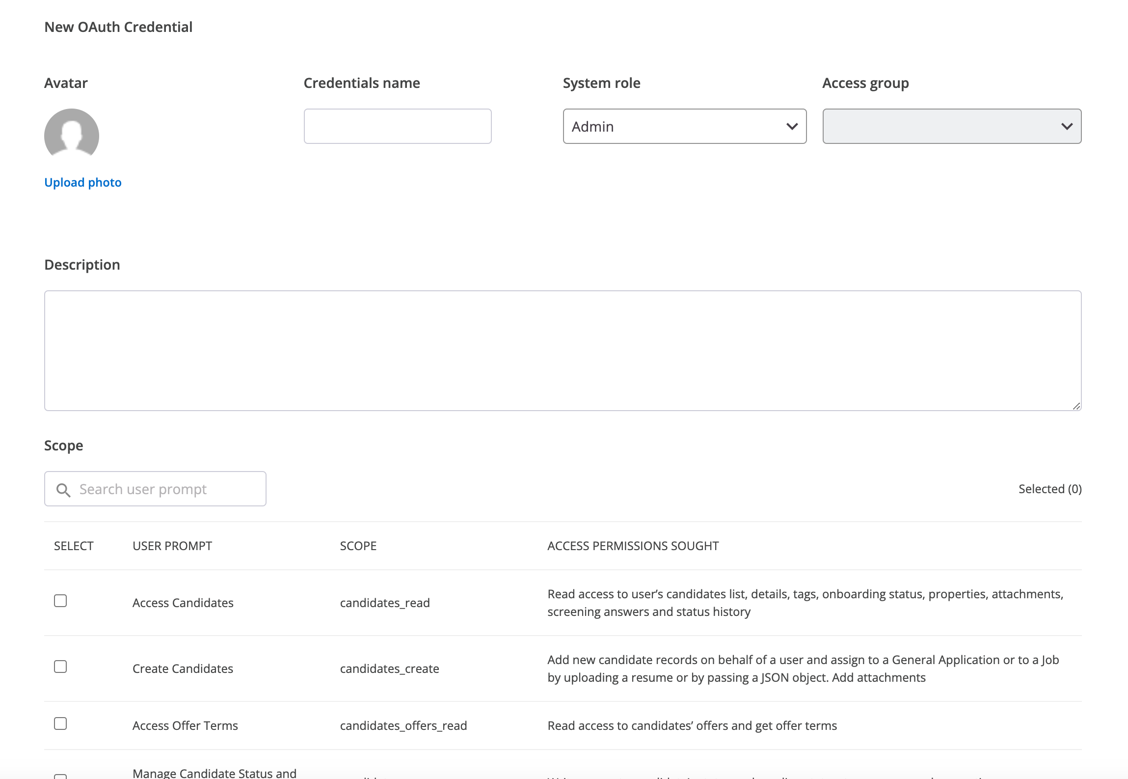 Generate Credentials