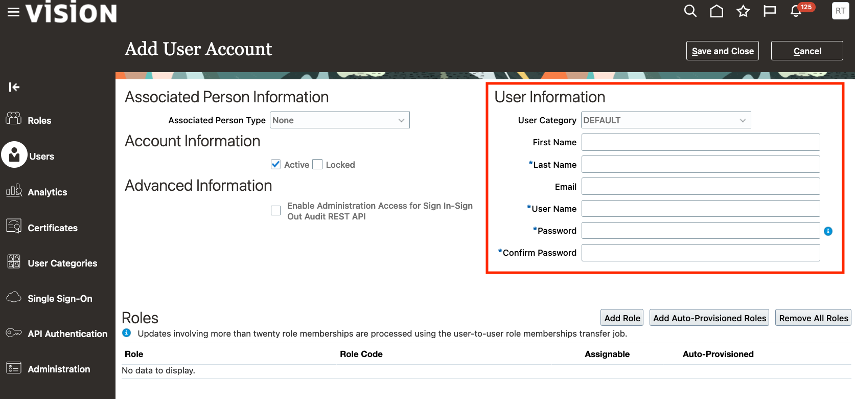 User Information